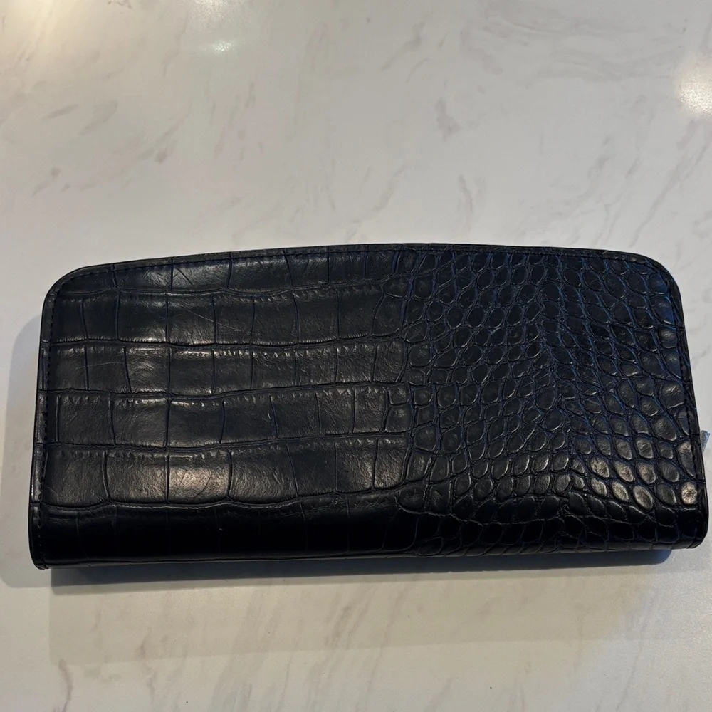 A New Day Black Crocodile Embossed Wallet